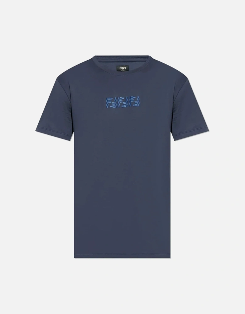 FF Labyrinth Embroidered T-Shirt Navy Blue