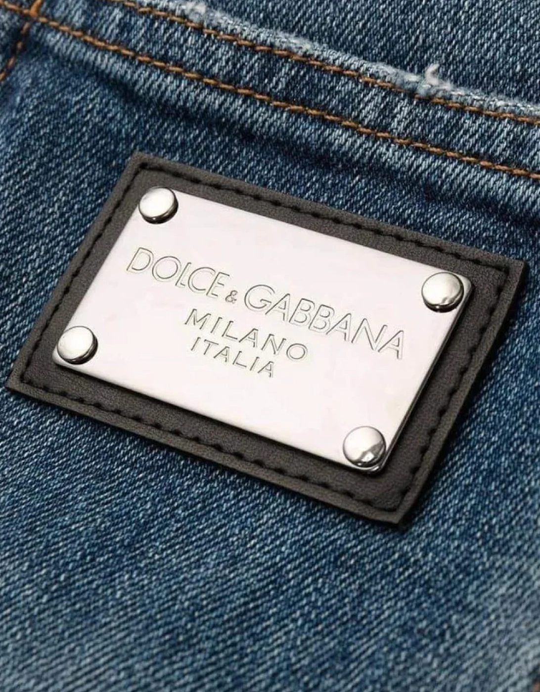 Logo Plaque Slim-Fit Cotton Jeans