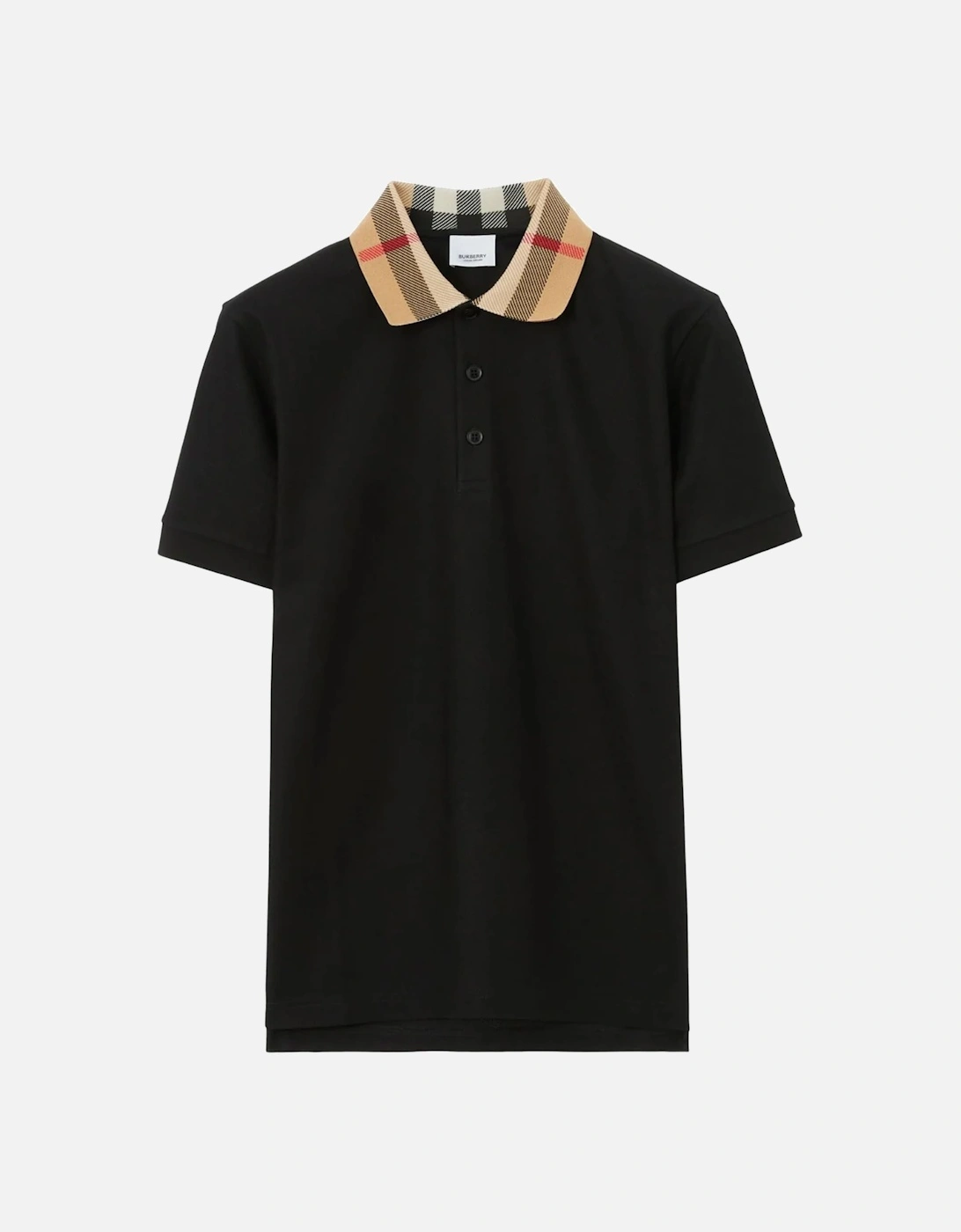 Vintage Check Print Collar Polo Shirt Black, 5 of 4