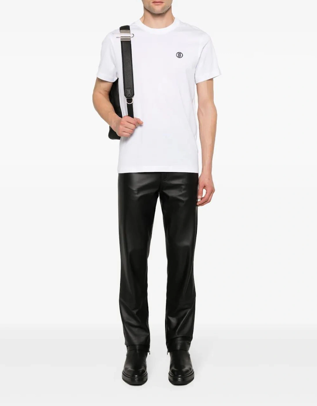 'Parker' TB-Embroidered Logo T-Shirt White