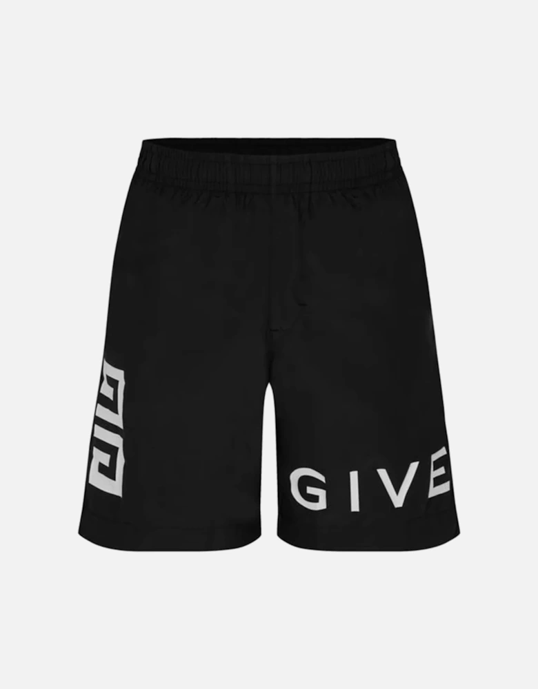 4G Logo Printed Swim Shorts Black