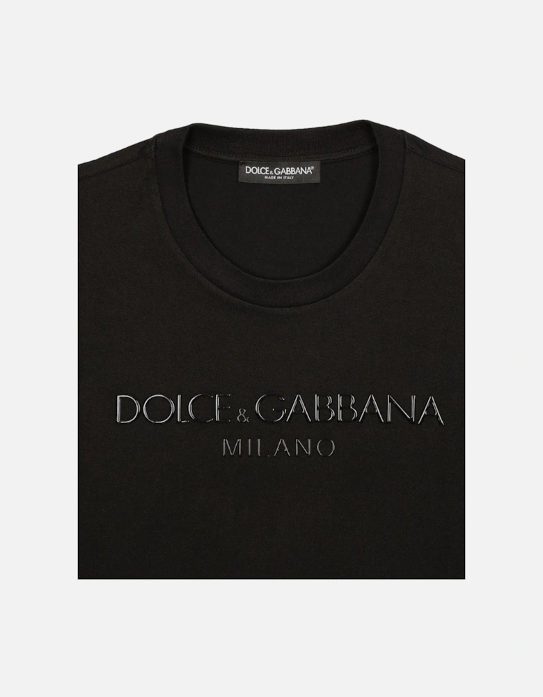 Black Sicily Logo Printed T-Shirt Black