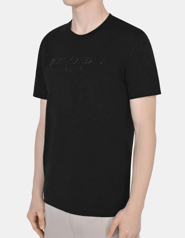 Black Sicily Logo Printed T-Shirt Black