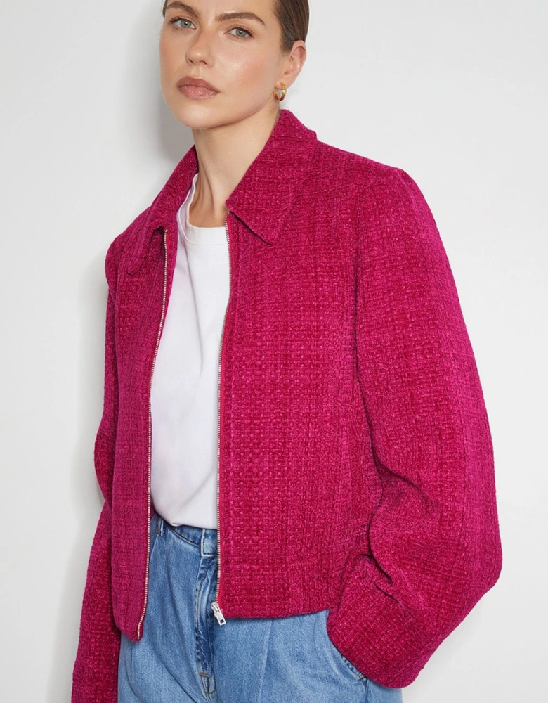 Teagan Tweed Crop Jacket Pink