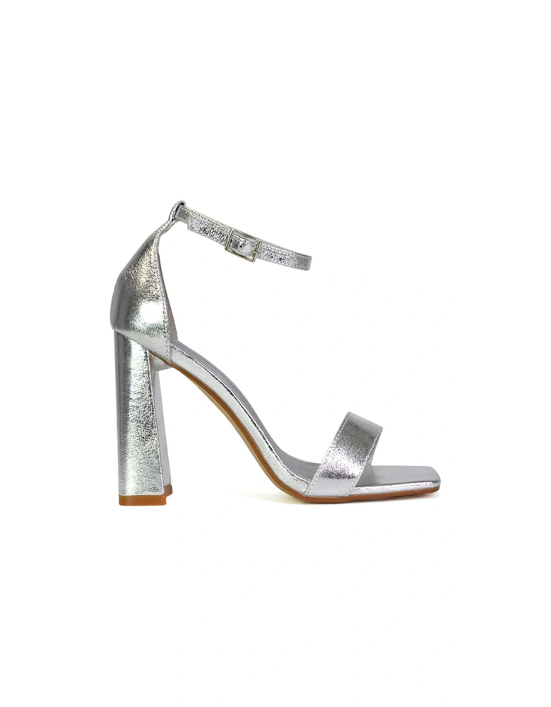 'Kamryn' Ankle Strap Square Toe Block High Heel Sandals