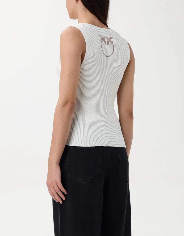 Ribbed Knit Sleeveless VNeck Top