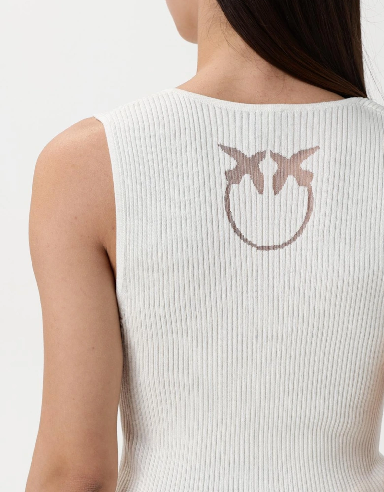 Ribbed Knit Sleeveless VNeck Top