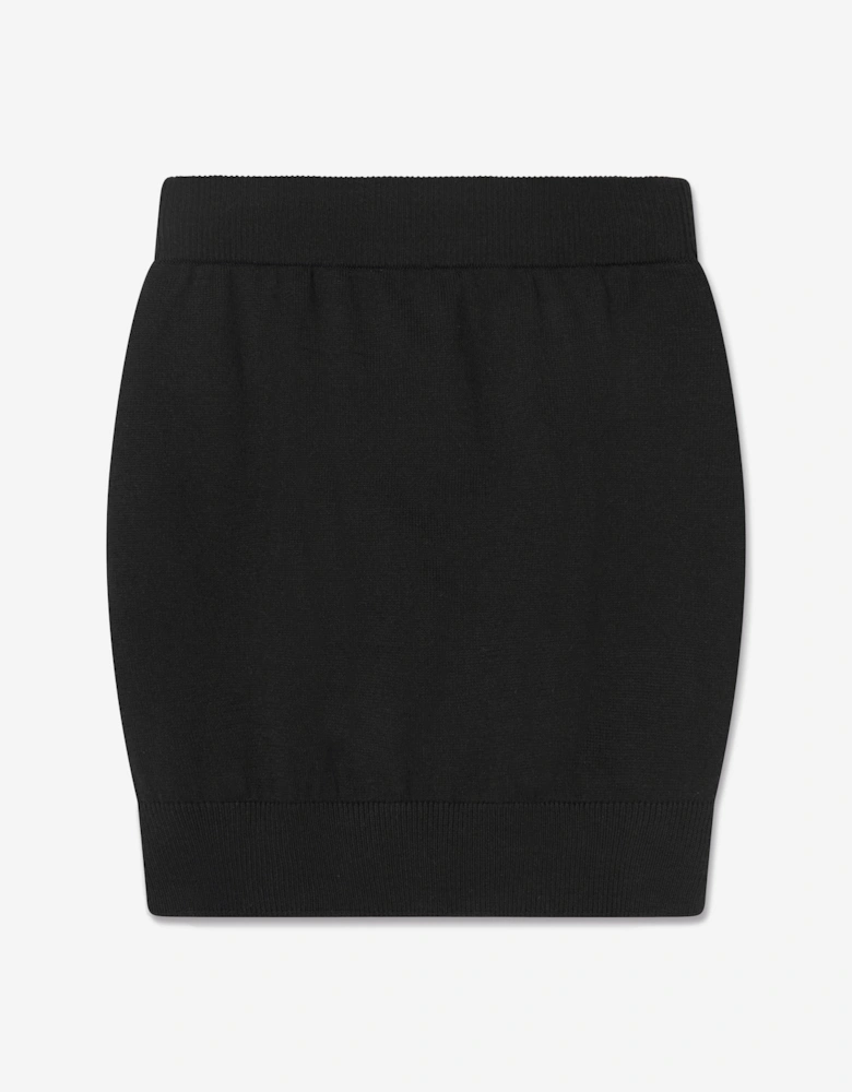 Girls Wool Knitted Skirt in Black