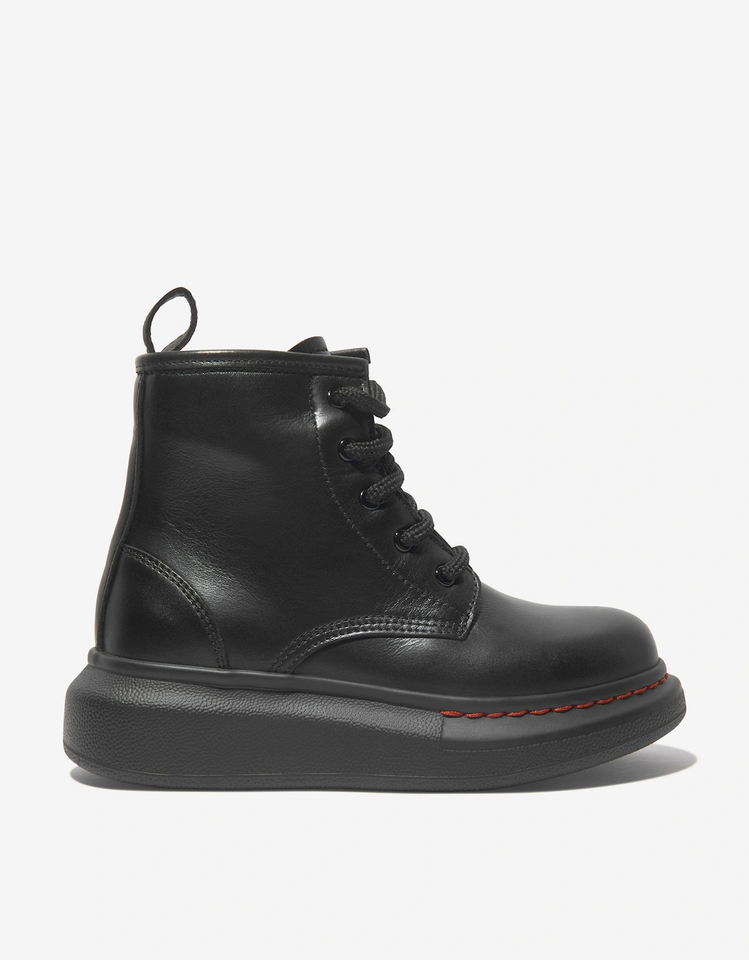 Kids Leather Lace Up Chunky Boots, 5 of 4
