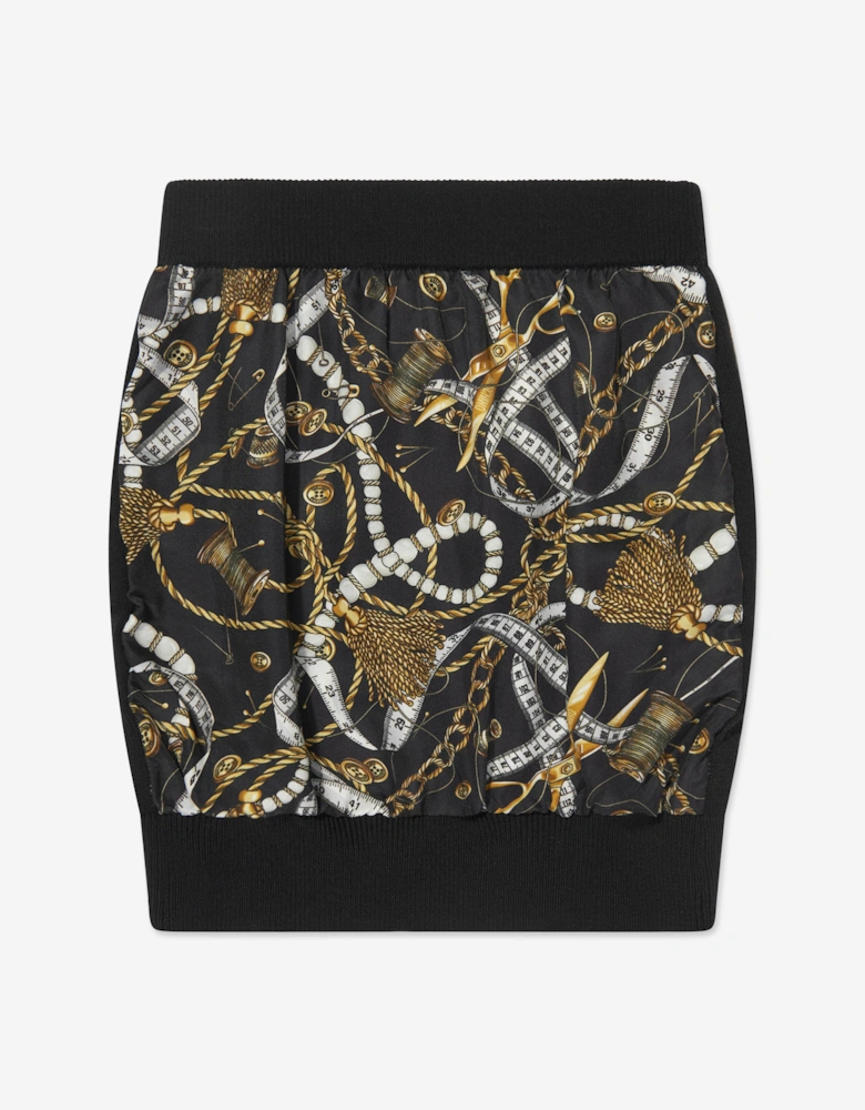Girls Wool Knitted Skirt in Black