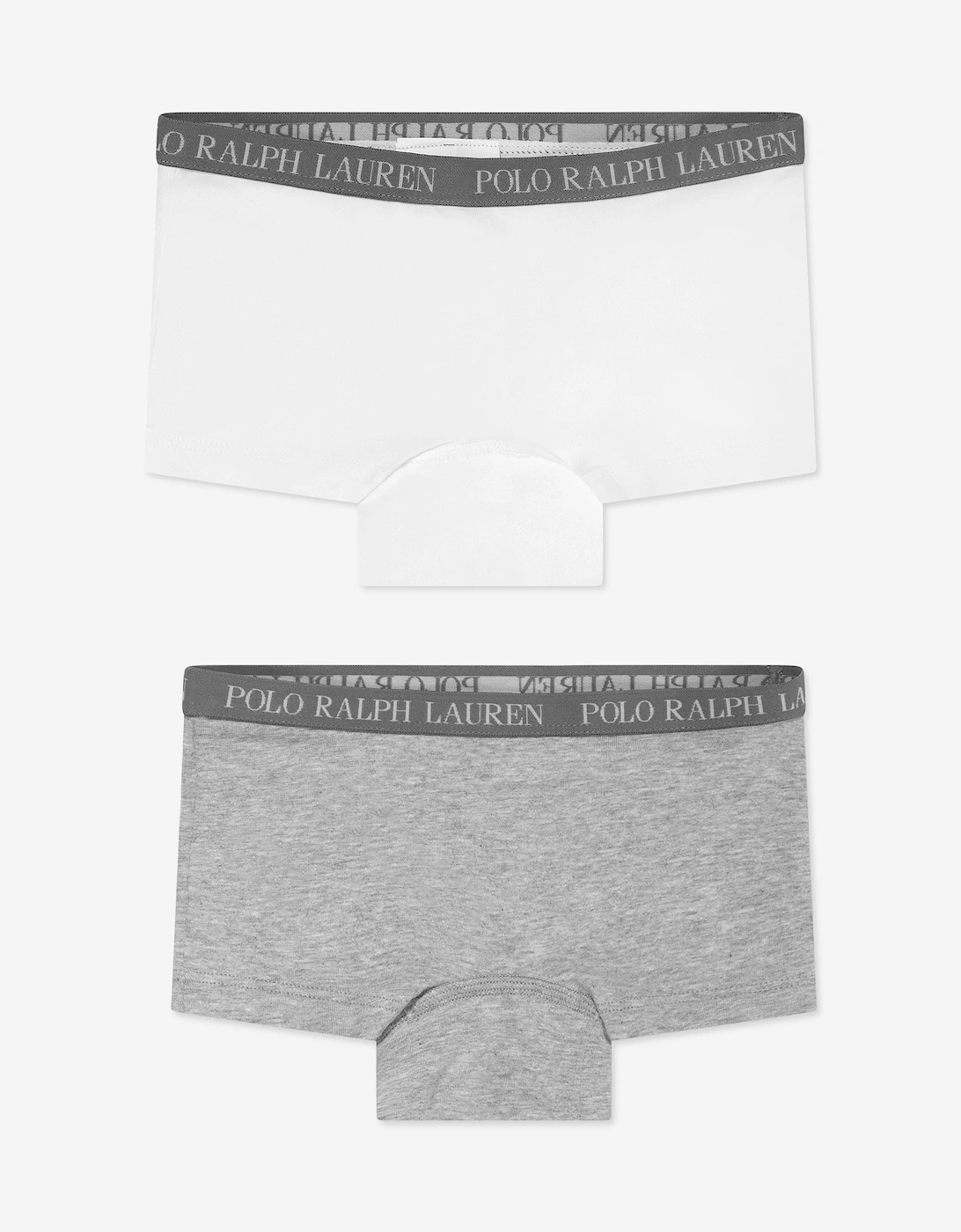 Ralph Lauren Girls Grey 'S Solid 2 Pack Short Knickers Set In  Size 12 Kids