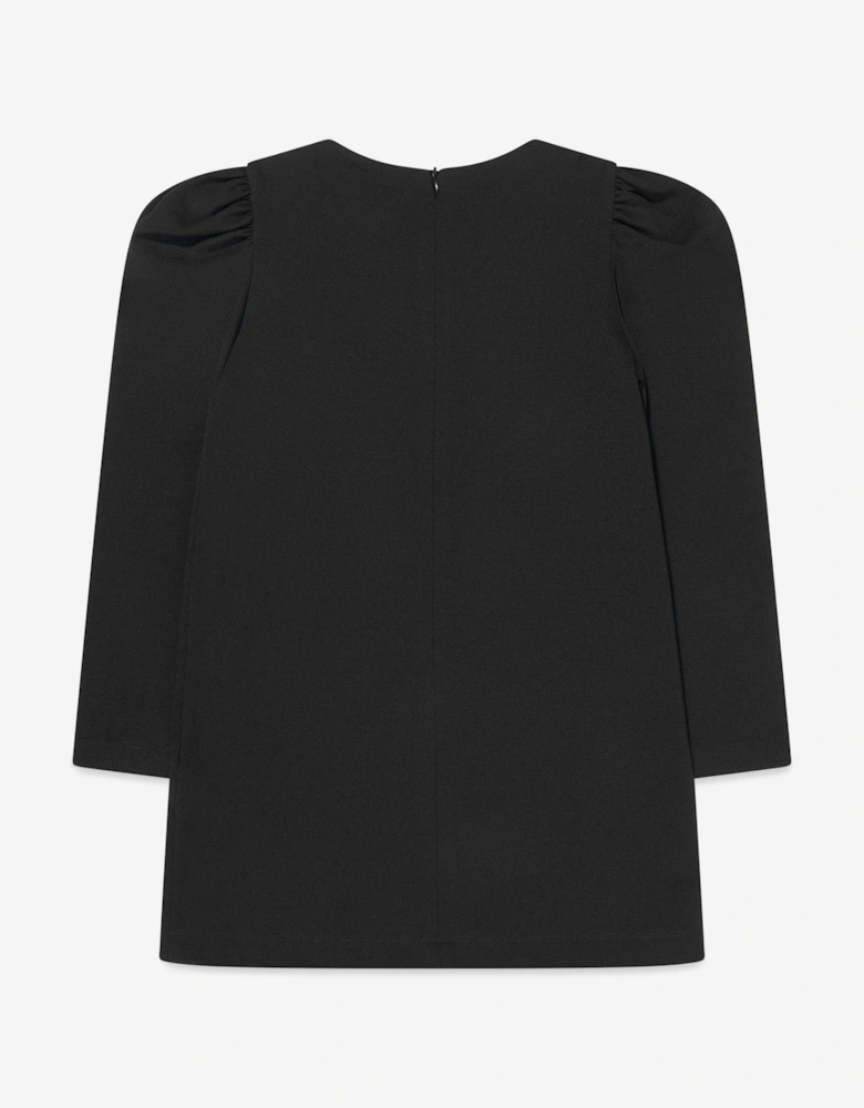 Girls Hearts Logo Dress in Black