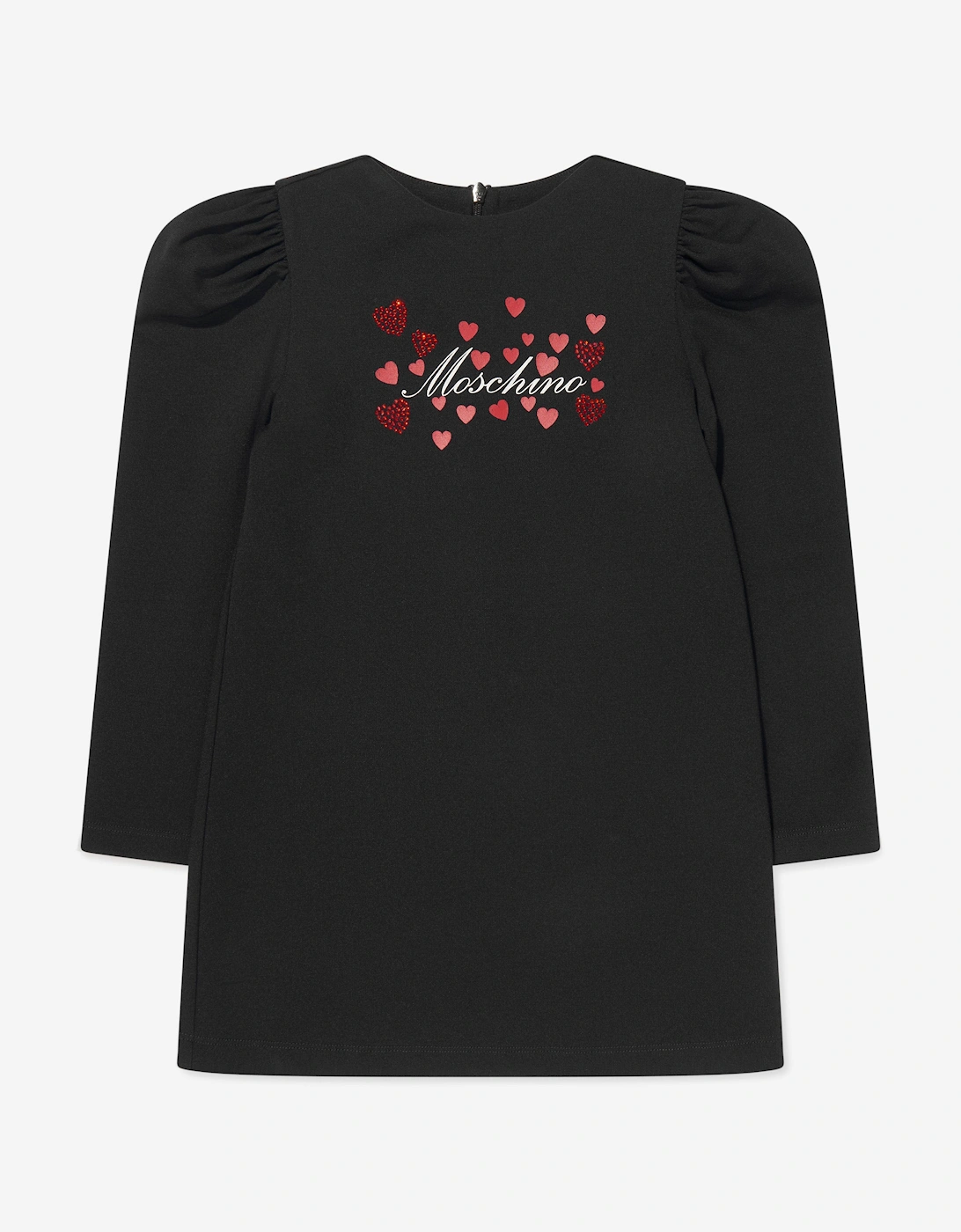 Girls Hearts Logo Dress in Black, 5 of 4