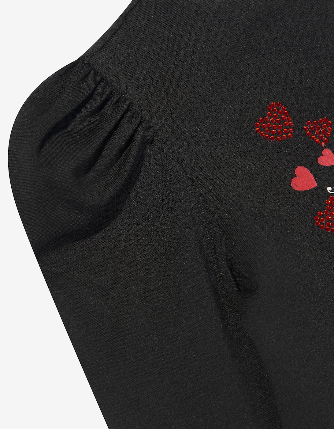 Girls Hearts Logo Dress in Black