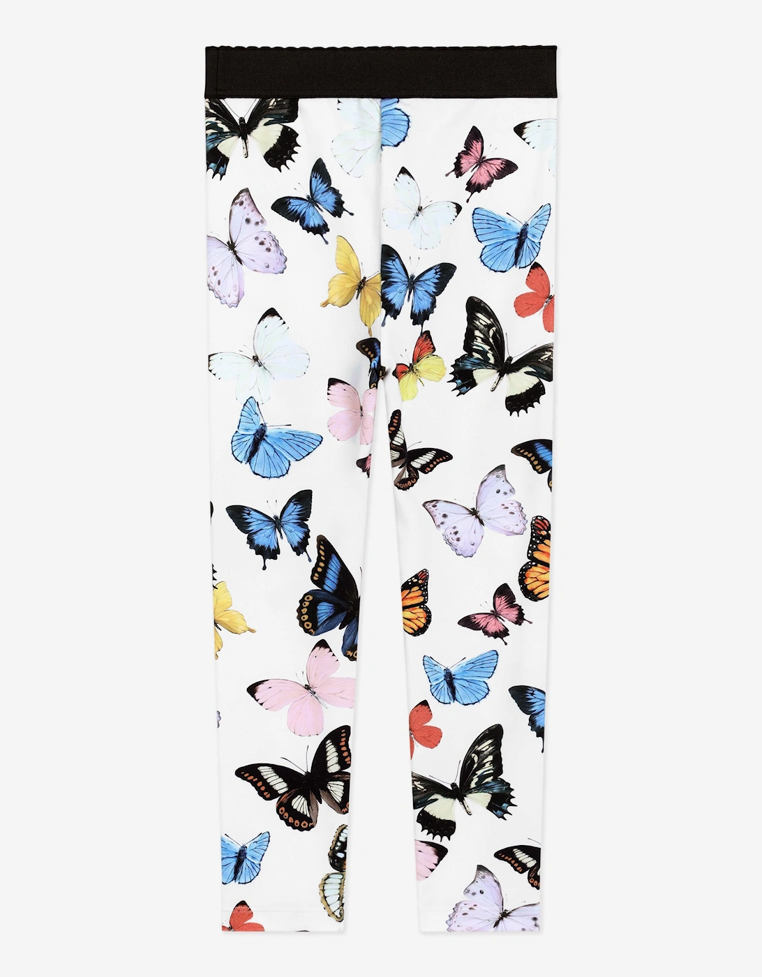 Girls Butterfly Print Leggings in White