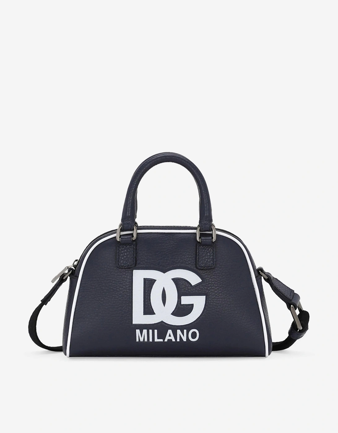 Girls Leather Milano Logo Shoulder Bag in Blue, 6 of 5