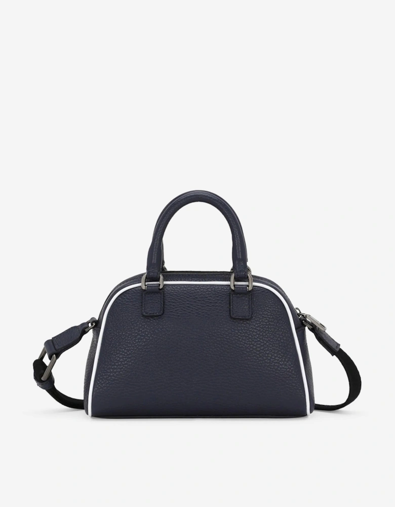 Girls Leather Milano Logo Shoulder Bag in Blue
