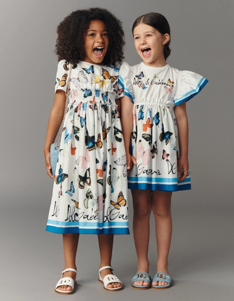 Girls Butterfly Print Skirt in Multicolour