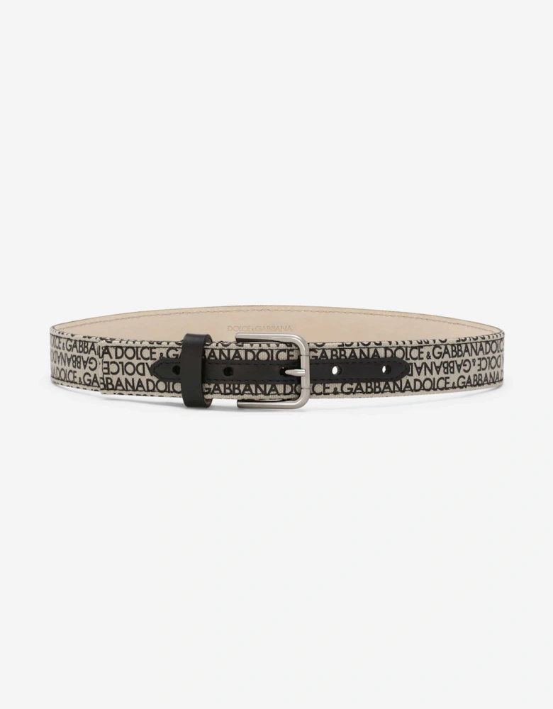 Boys Logo Belt in Beige