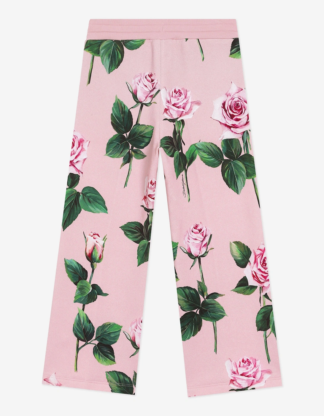 Girls Rose Print Joggers in Pink