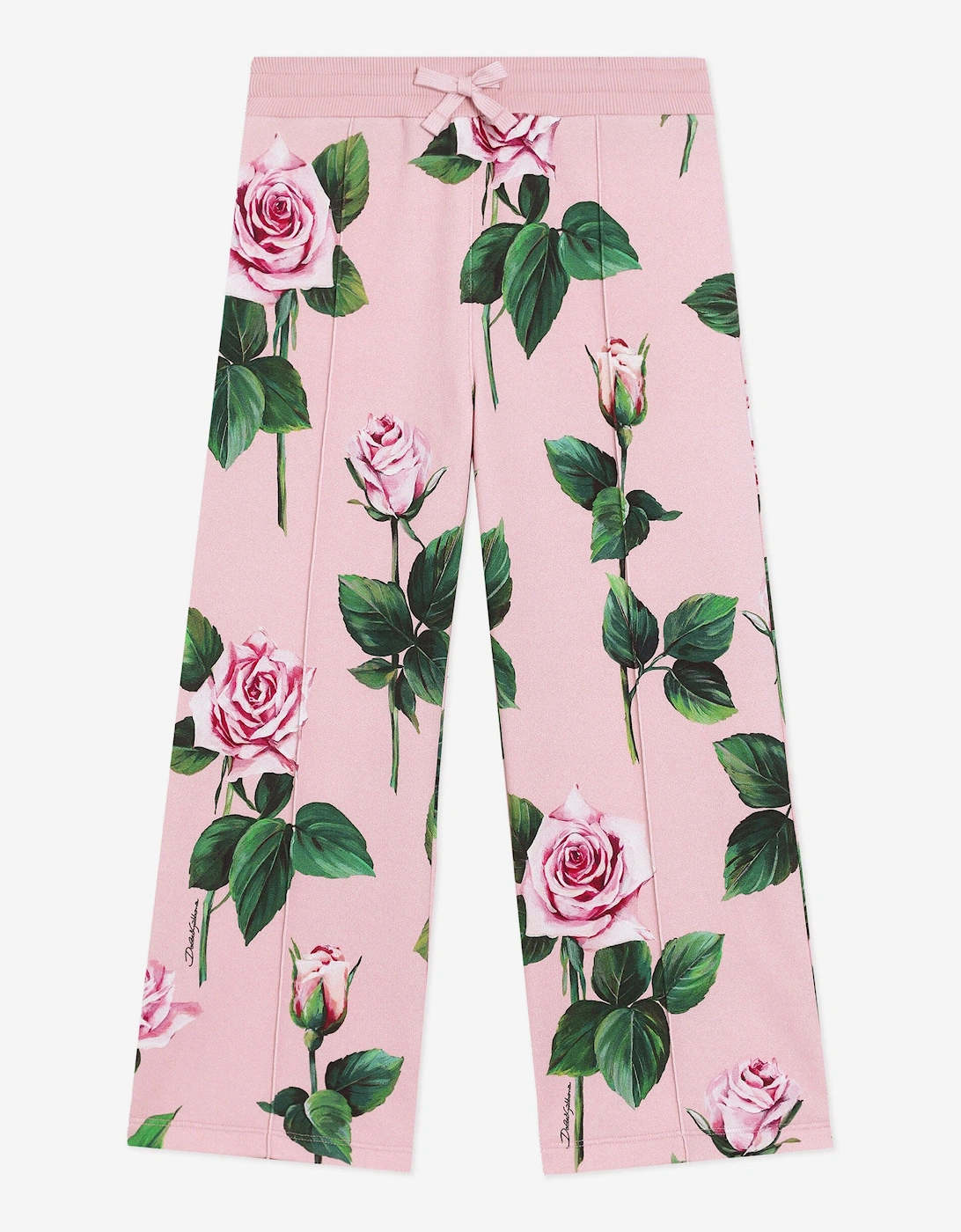 Girls Rose Print Joggers in Pink, 6 of 5