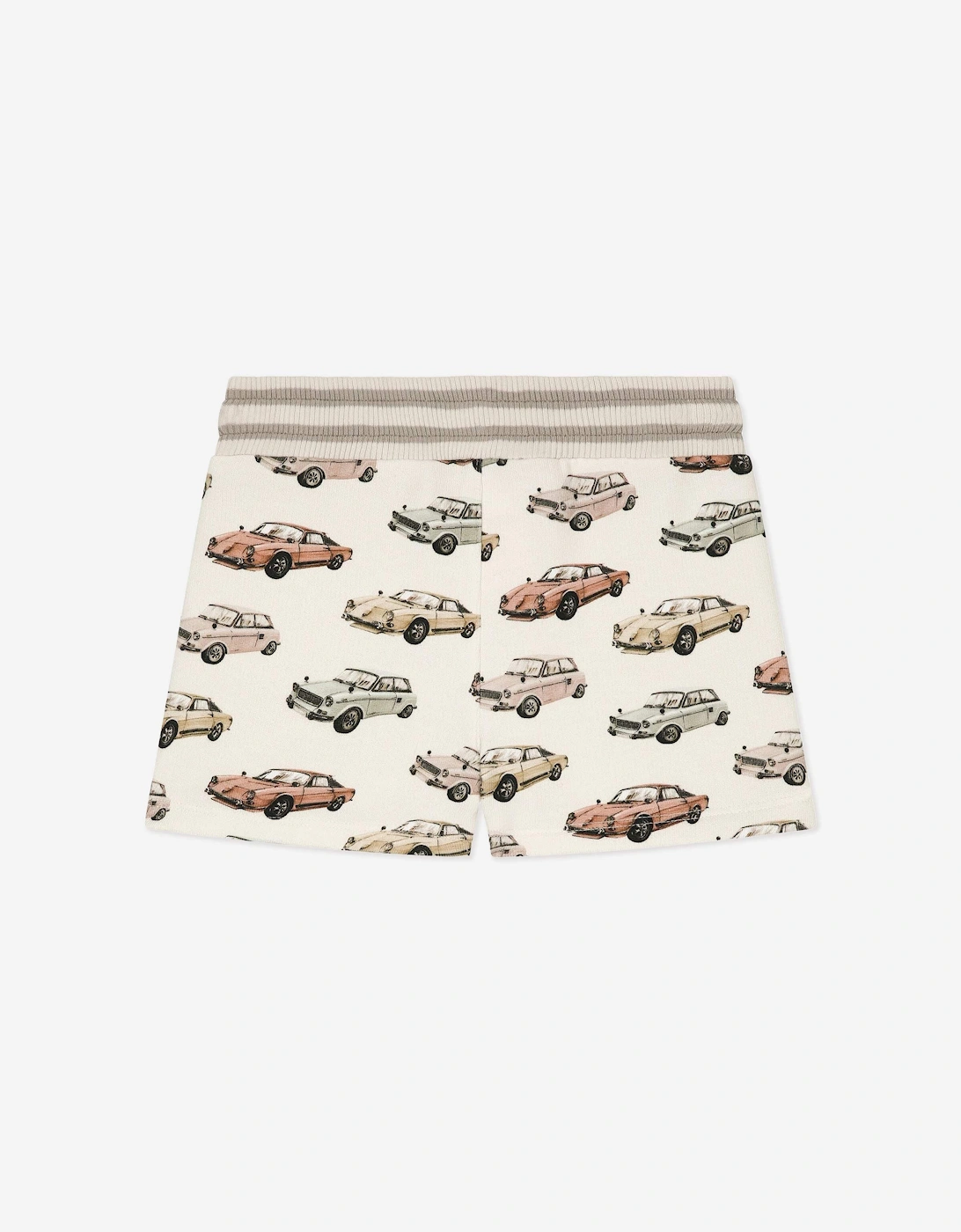 Baby Boys Car Print Shorts in Ivory
