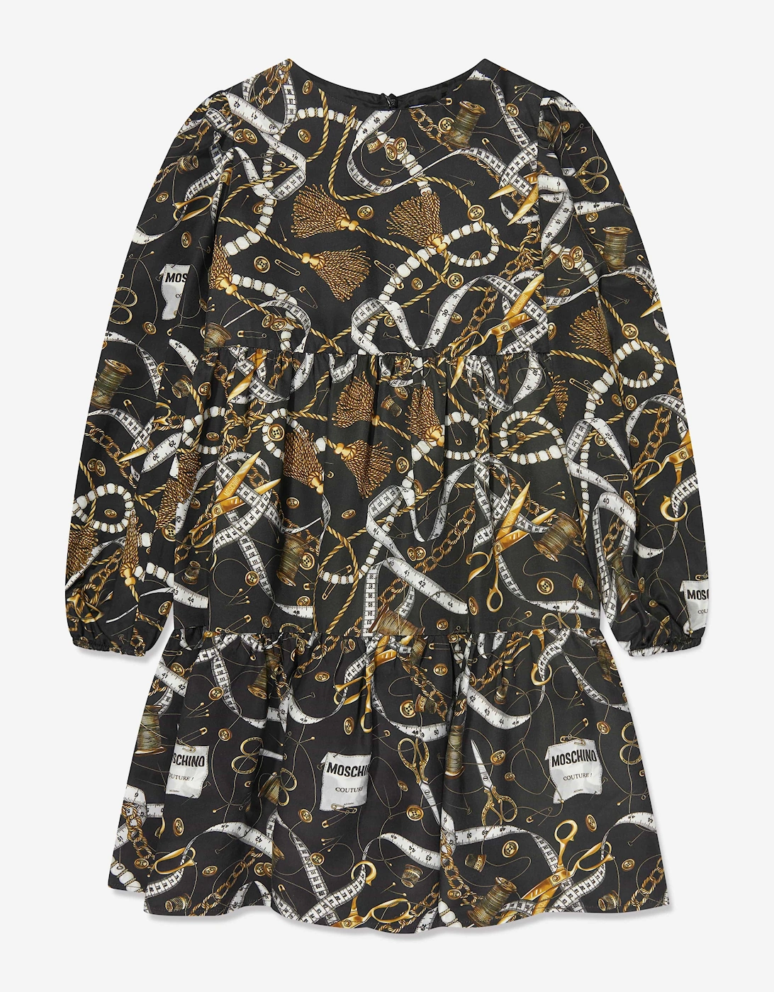 Girls Chain Print Dress in Black, 5 of 4