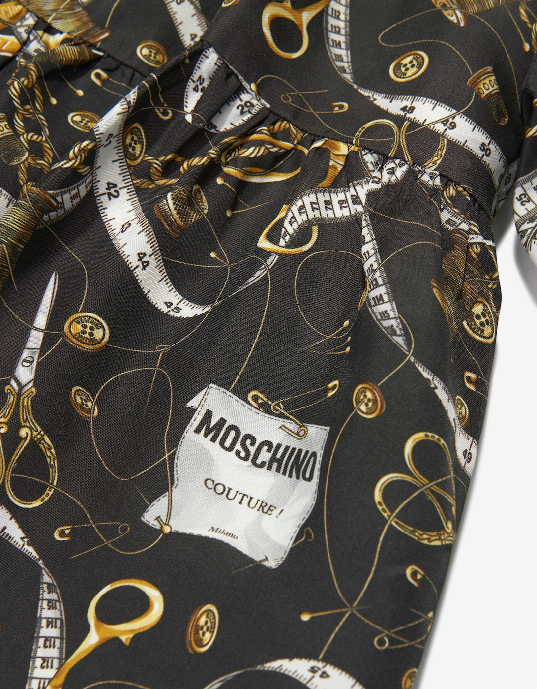 Girls Chain Print Dress in Black
