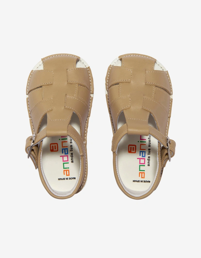 Baby Buckle Strap Sandals in Brown