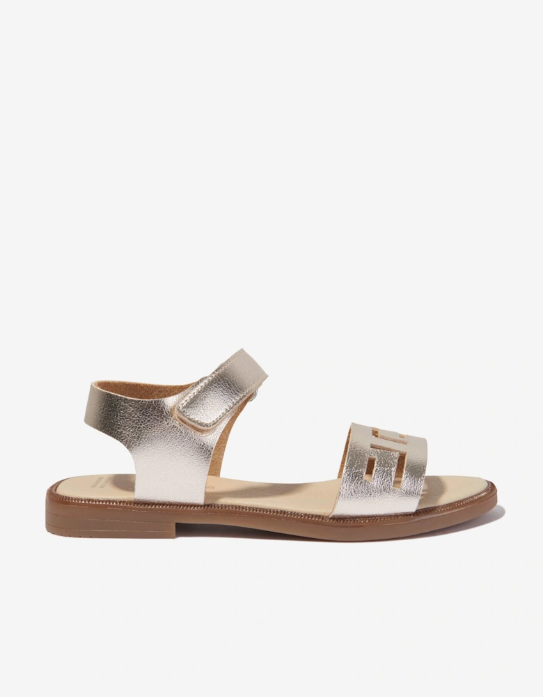 Girls Laser Cut Sandals in Gold