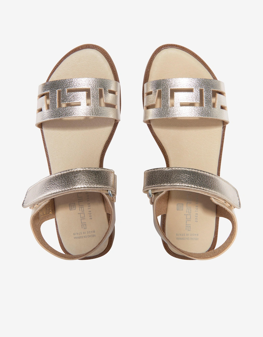 Girls Laser Cut Sandals in Gold