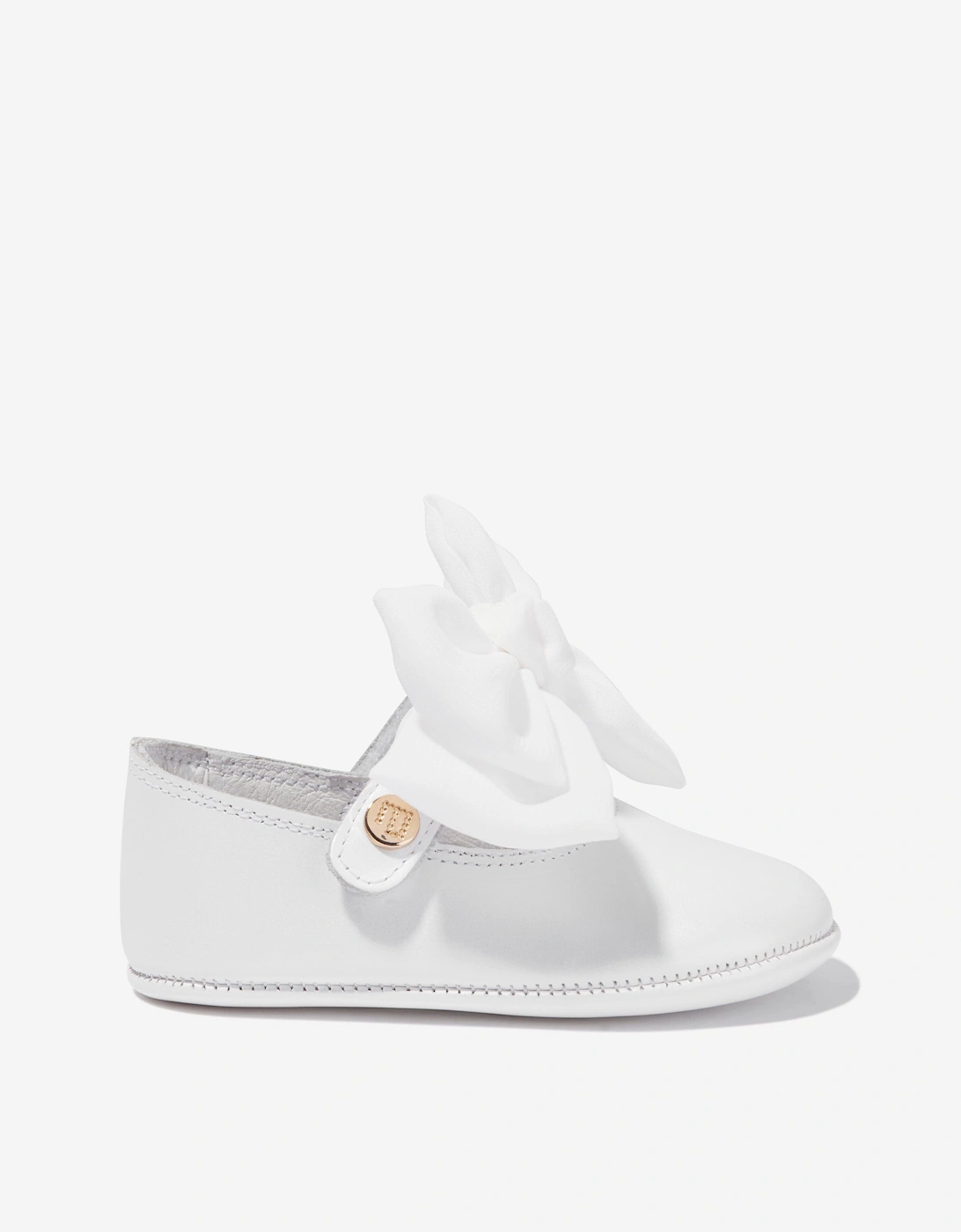 Baby Girls Mary Jane Shoes With Bow in White, 5 of 4