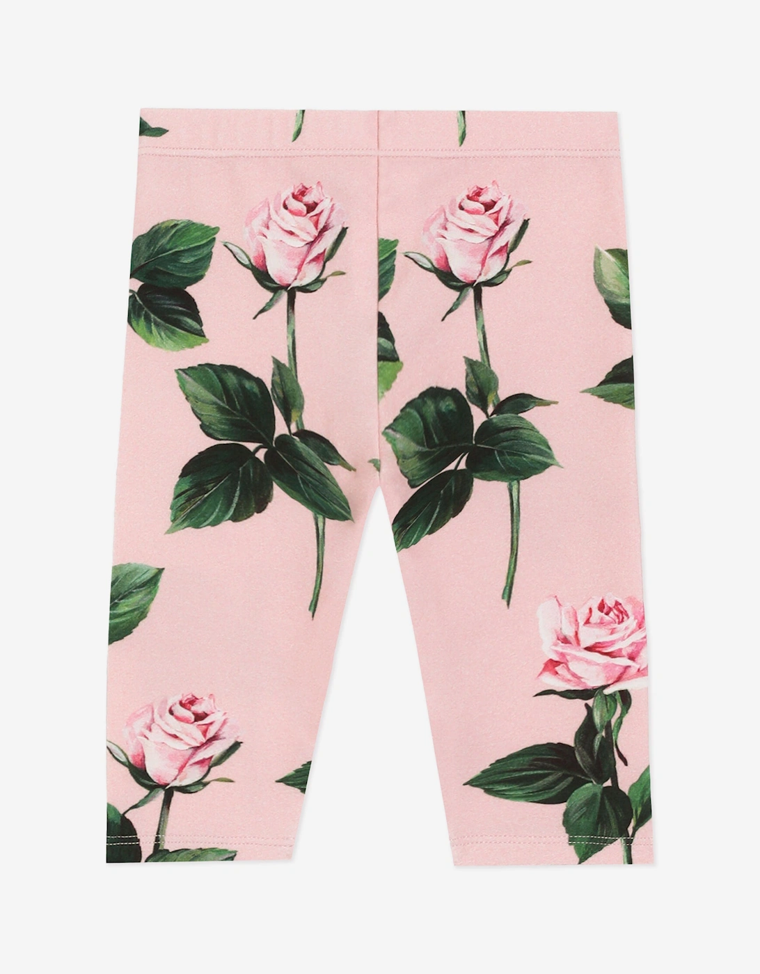 Baby Girls Rose Print Leggings in Pink