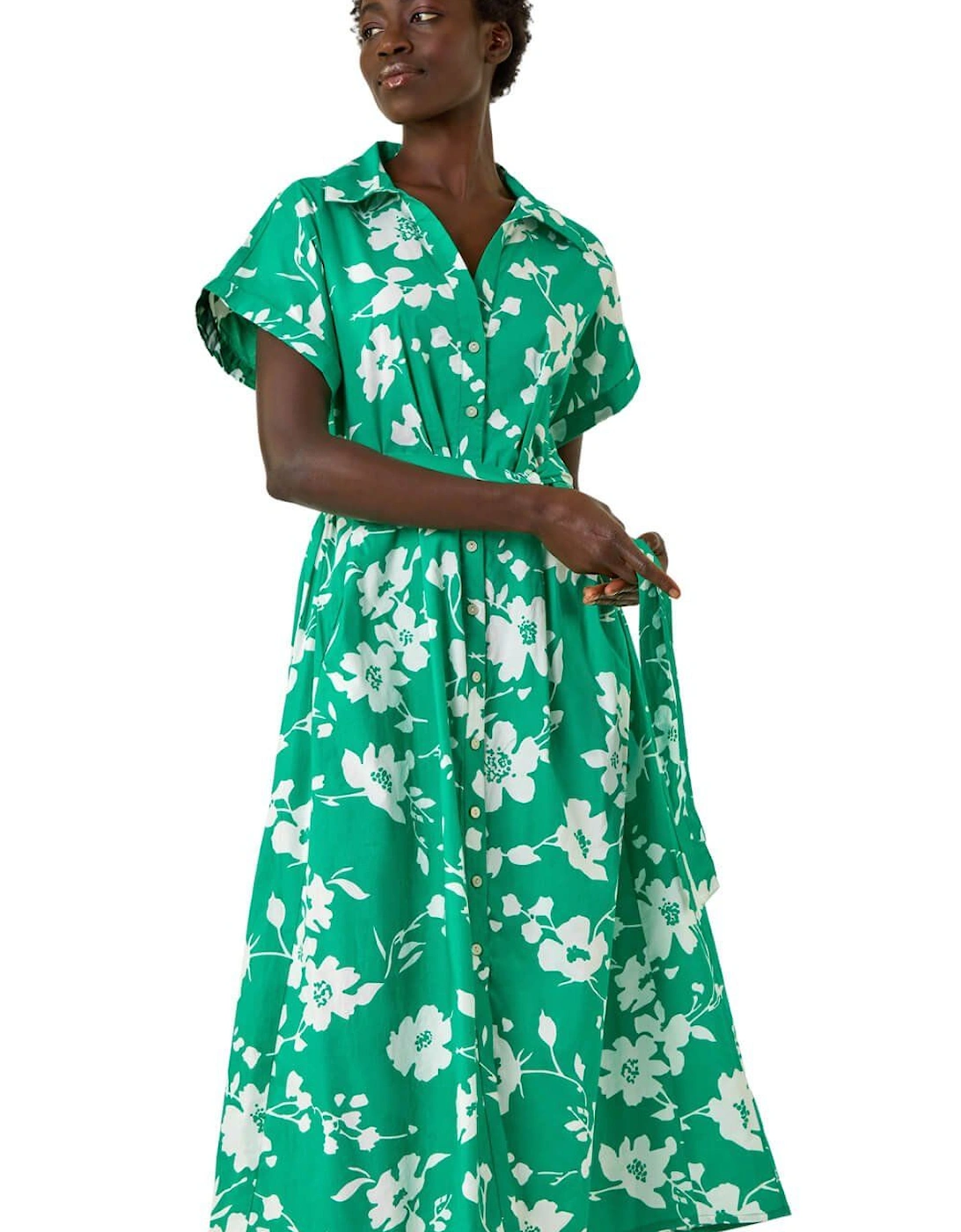 Floral Cotton Poplin Shirt Dress, 2 of 1