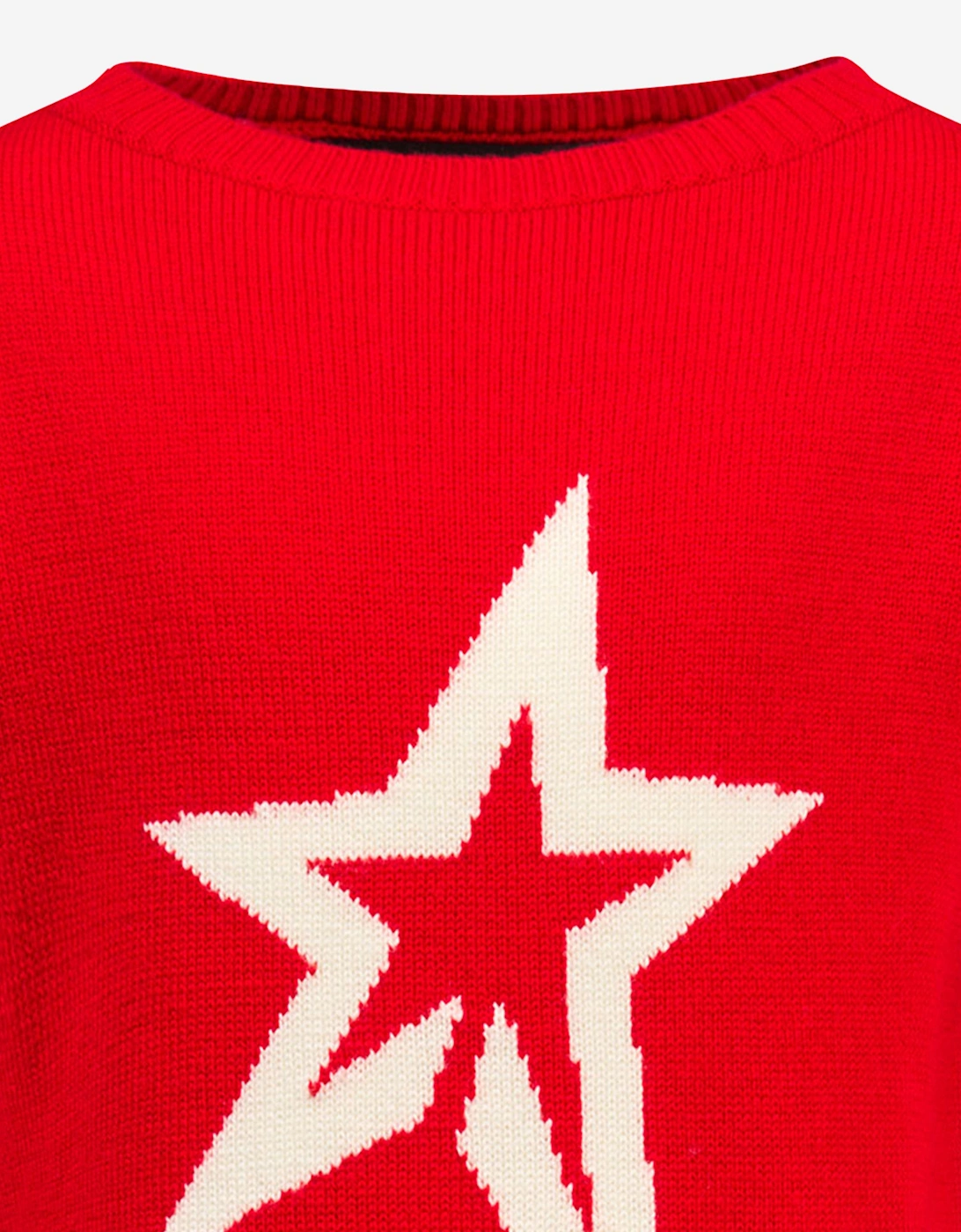 Girls Star Crew Neck Jumper in Red