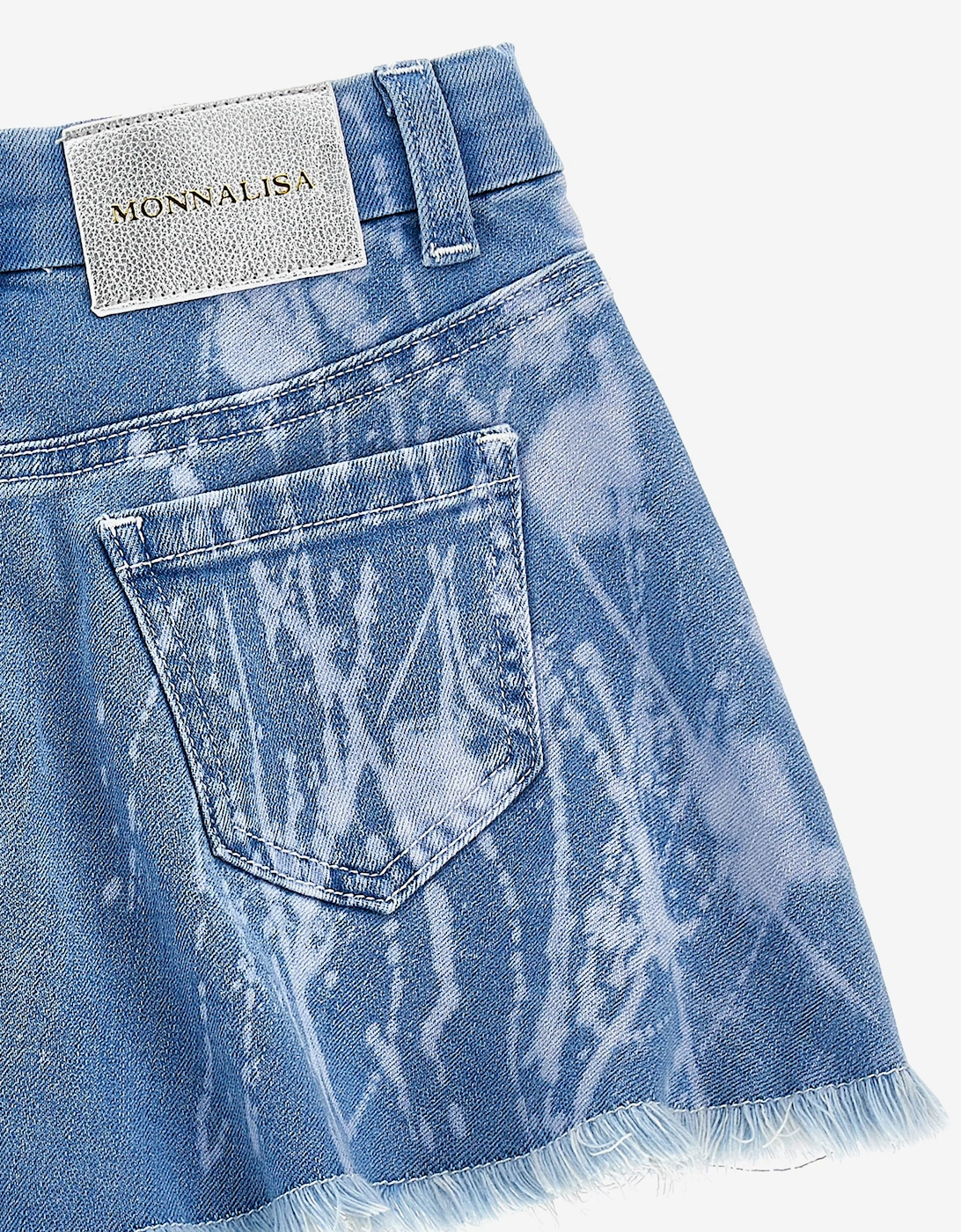 Girls Flower and Fruit Denim Shorts in Blue