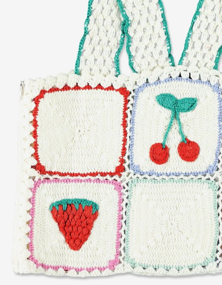 Girls Knitted Fruit Top in Ivory