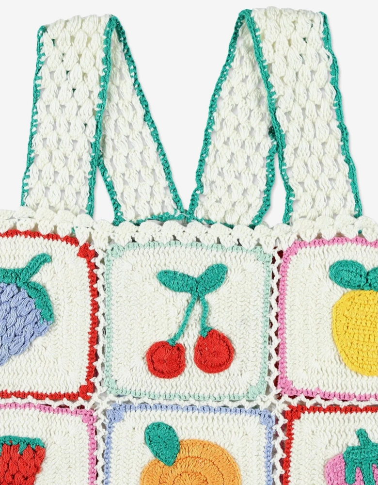 Girls Knitted Fruit Top in Ivory