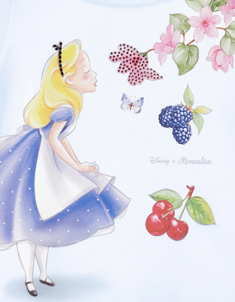 Girls Alice In Wonderland T-Shirt in Blue