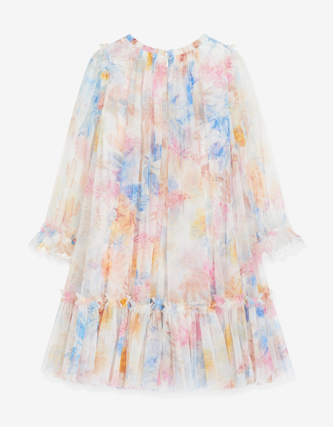 Girls Tulle Mariannes Floral Dress in White