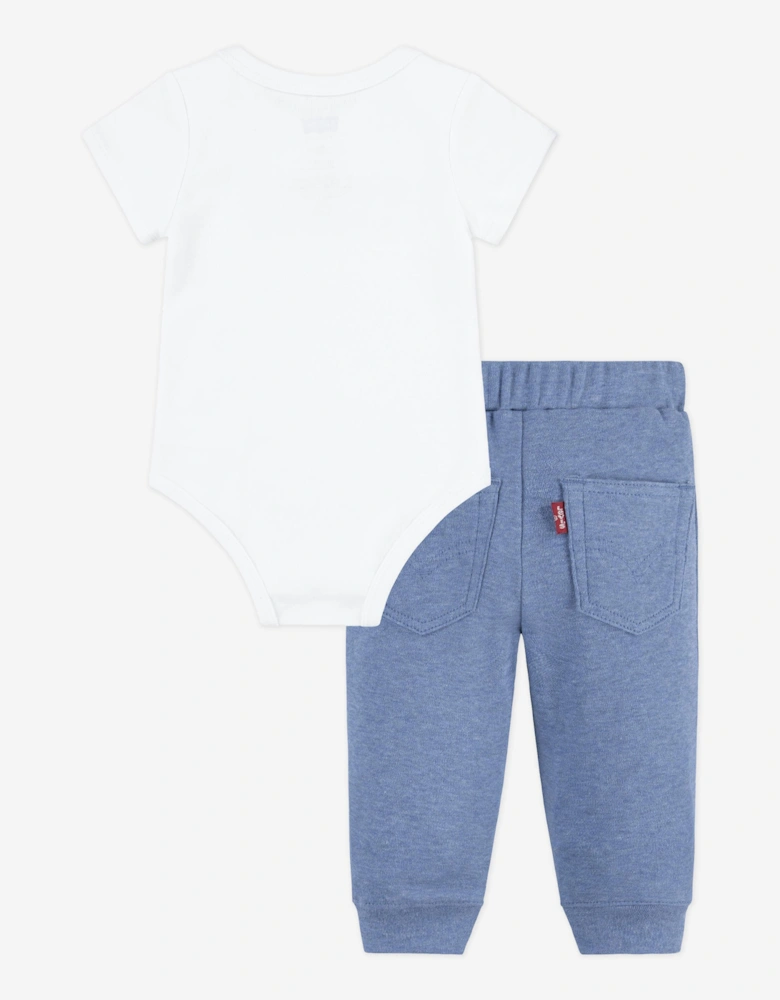 Baby Boys Batwing Bodysuit Set in White