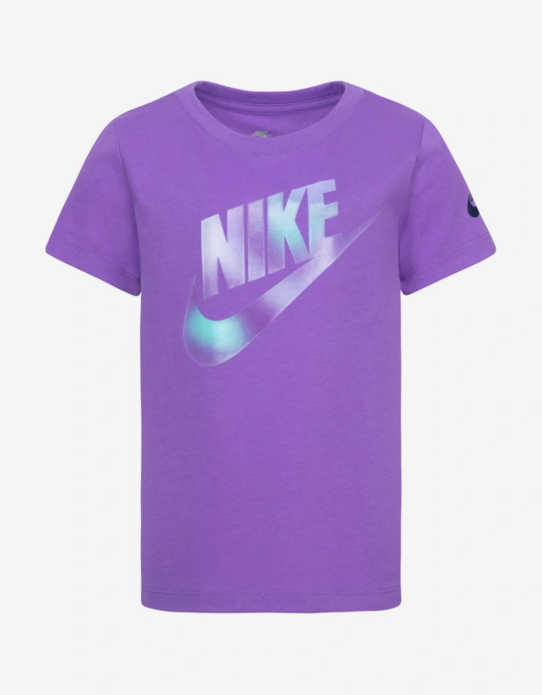 Girls Printed Club Graphic T-Shirt in Purple