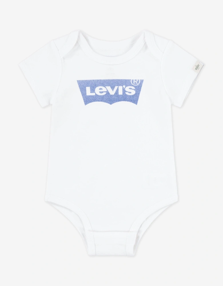 Baby Boys Batwing Bodysuit Set in White
