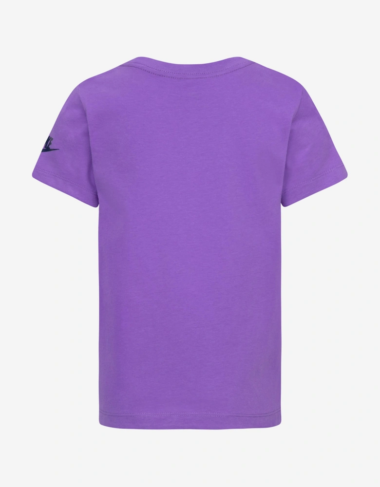 Girls Printed Club Graphic T-Shirt in Purple