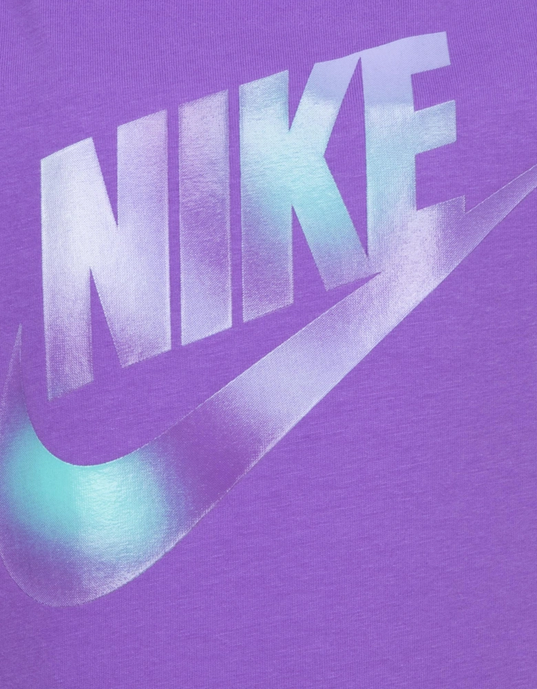Girls Printed Club Graphic T-Shirt in Purple