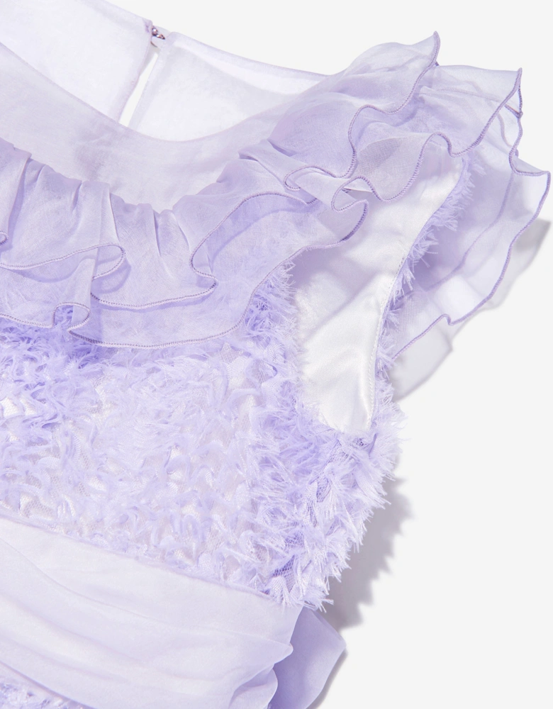 Girls Silk Georgette Occasion Dress in Purple