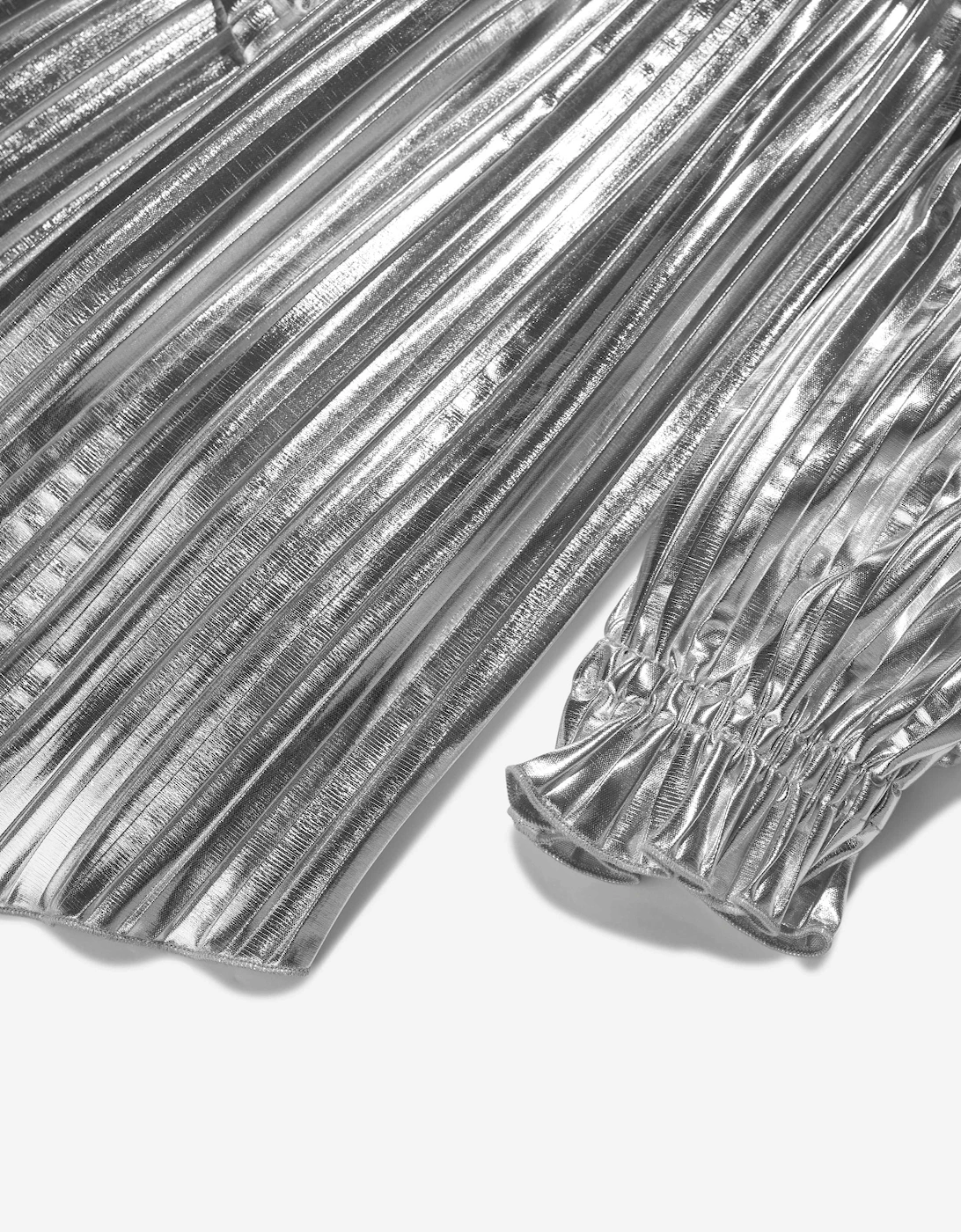 Girls Pleated Dress in Silver