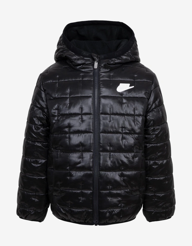 Girls Positive Quilted Jacket in Black