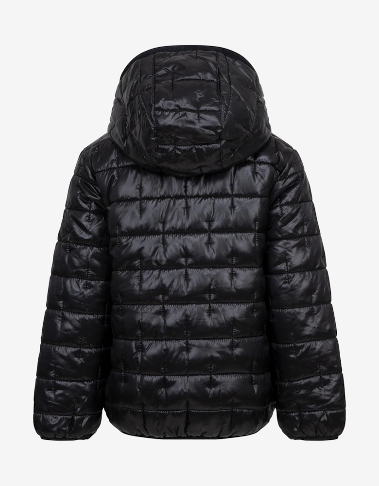 Girls Positive Quilted Jacket in Black