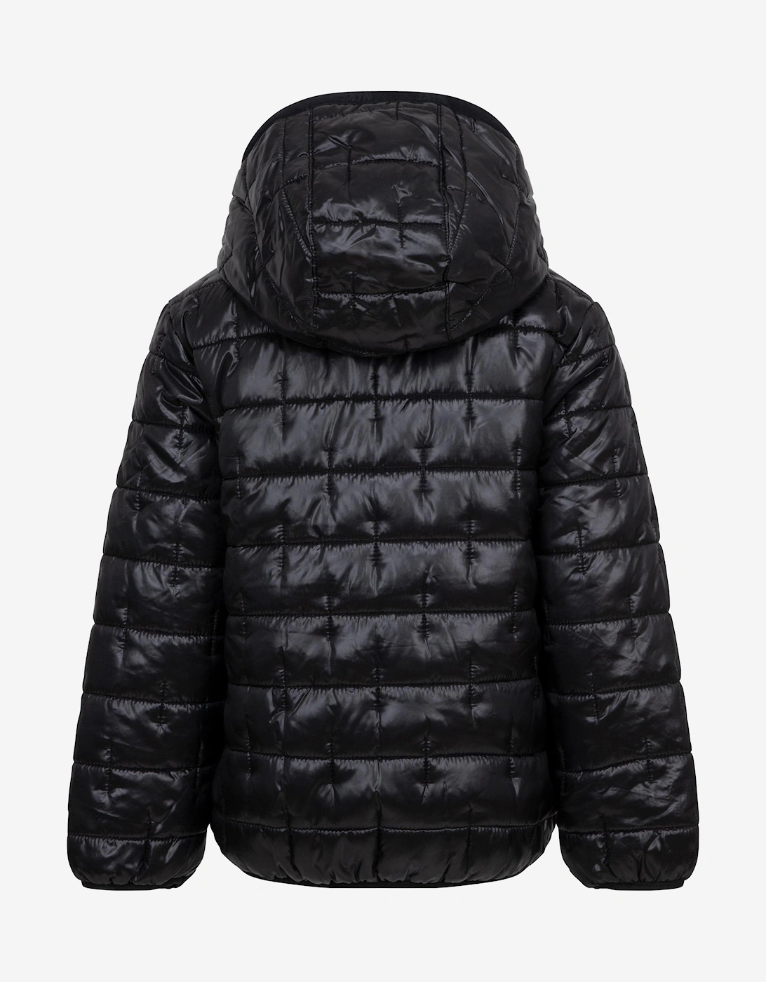 Girls Positive Quilted Jacket in Black